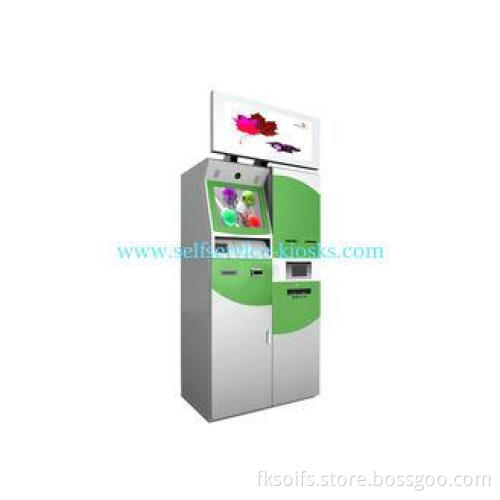 Rf Fingerprint Scanner Multimedia Kiosk With 32 Inches Adve
